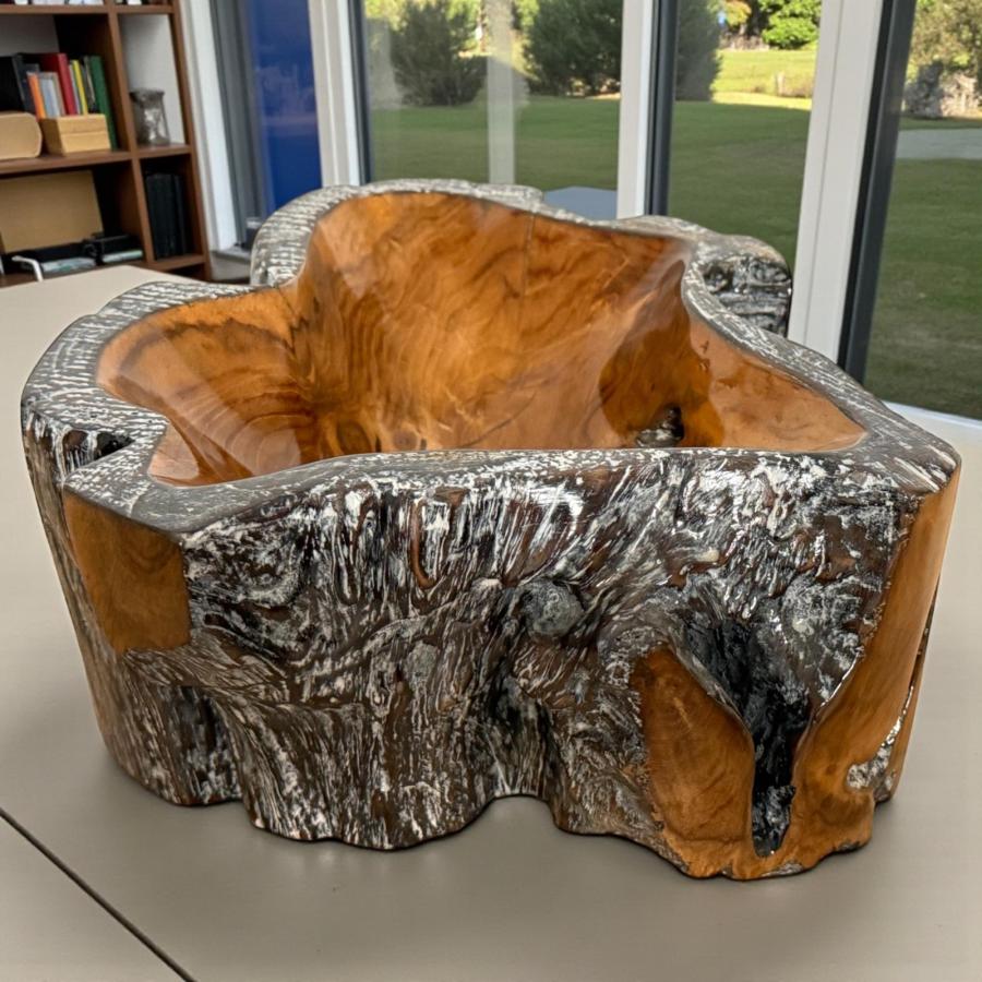 Schale aus Holz Serena Teakholz Handarbeit