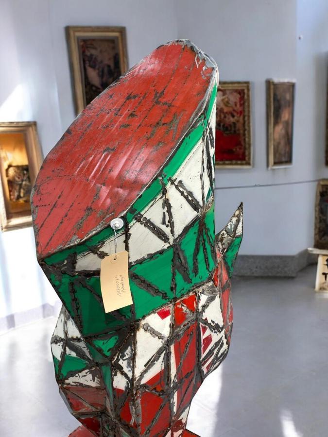 Metalldeko Metallskulptur Alteisen Handarbeit Pferdekopf Ölfässer