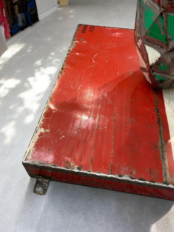 Metalldeko Metallskulptur Alteisen Handarbeit Pferdekopf Ölfässer