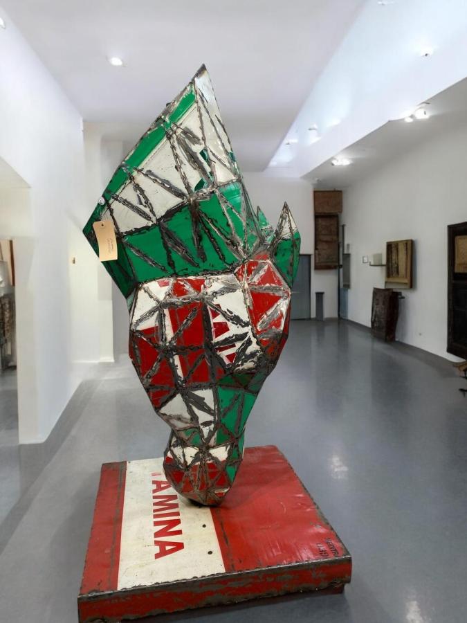 Metalldeko Metallskulptur Alteisen Handarbeit Pferdekopf Ölfässer