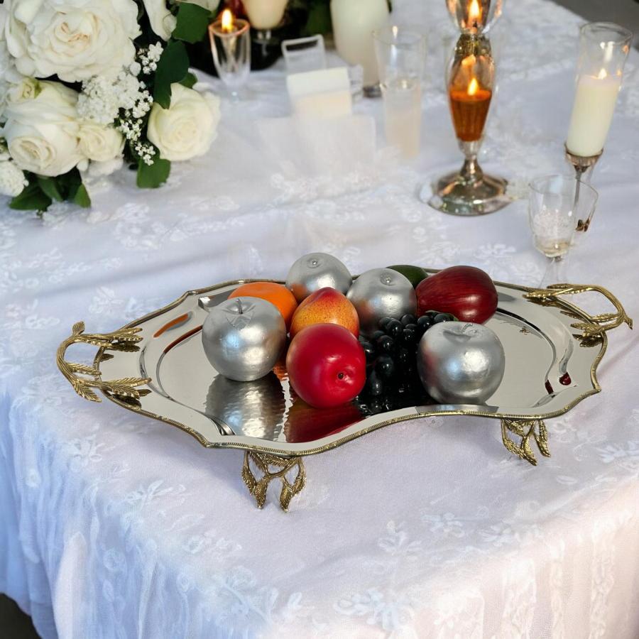 Tablett silber poliert Edelstahl