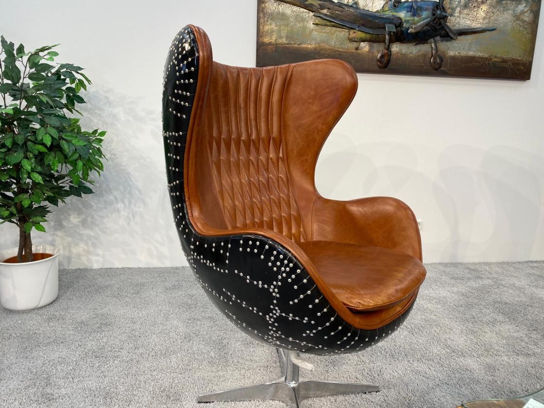 Replica Eames Lounge Chair Relaxliege dunkelbraun silber