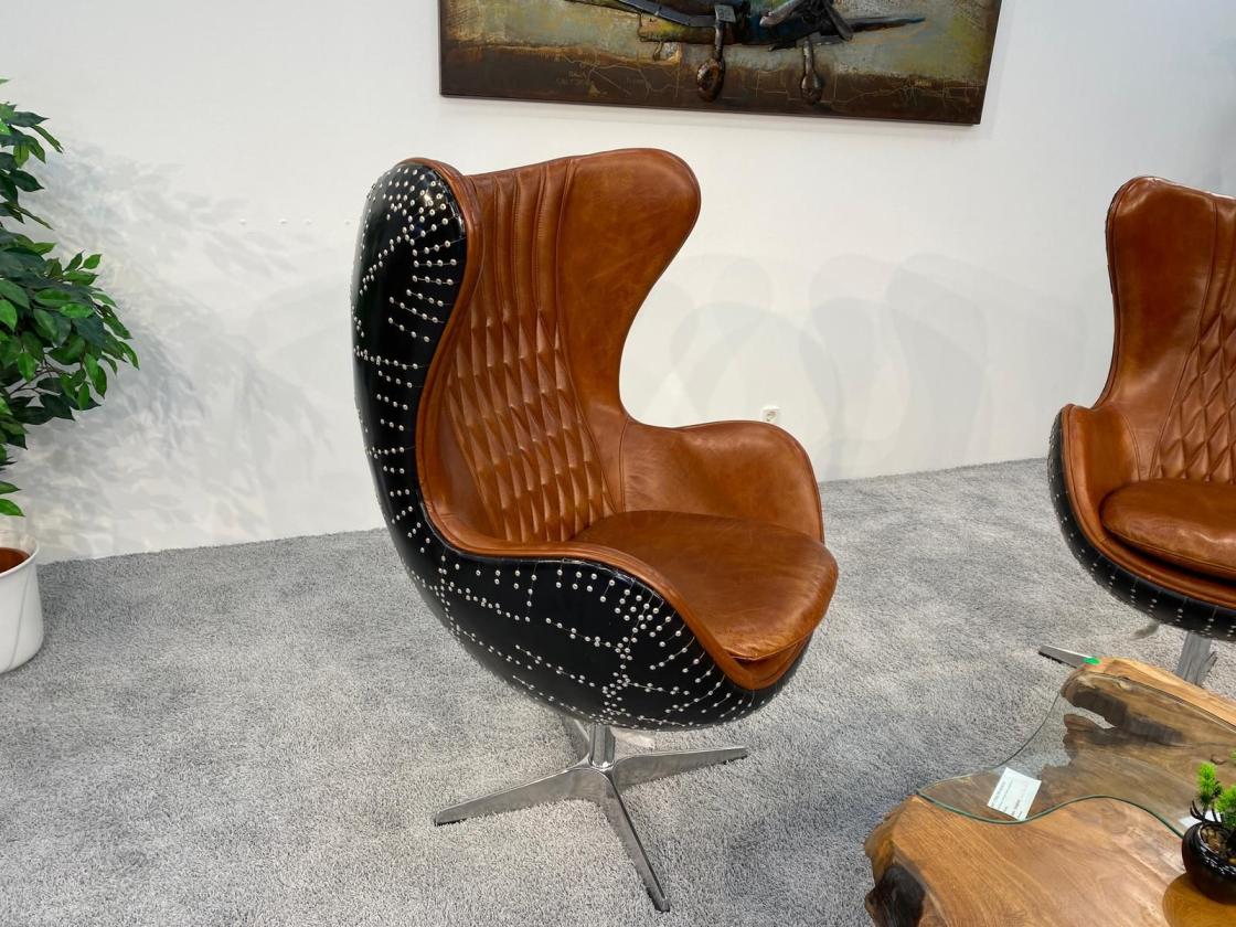 Replica Eames Lounge Chair Relaxliege dunkelbraun silber