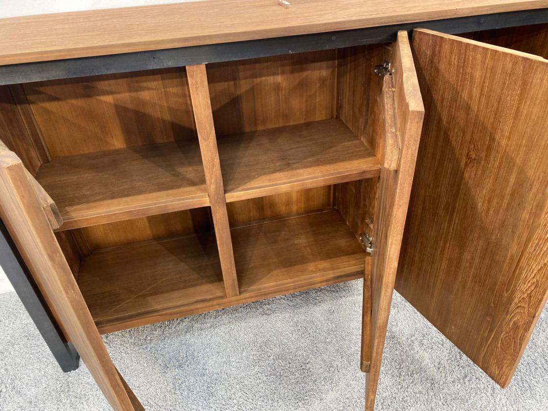 Sideboard / Anrichte "Loft" 200 x 40 x 90 cm aus recyceltem Altholz mit Rohstahlgestell