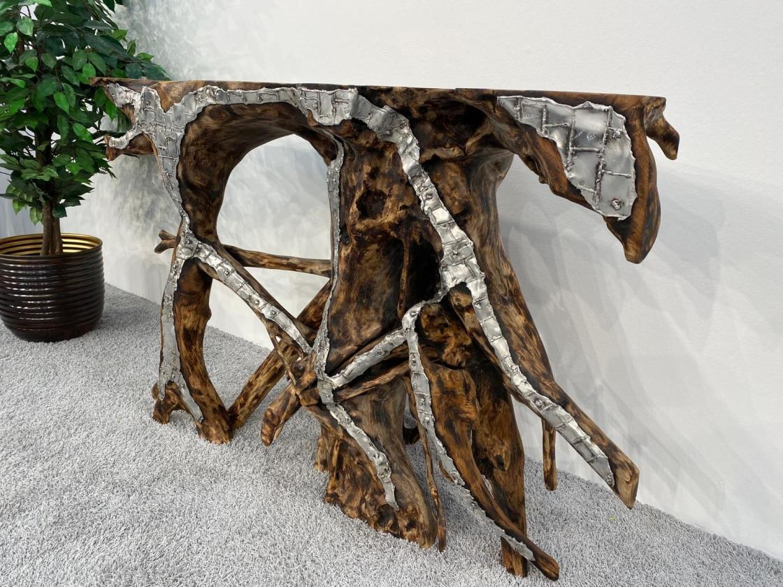 Sideboard aus Holz Baumwurzel Teakholz