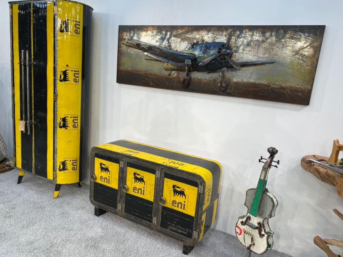 Sideboard / Anrichte 115 x 70 x 40,5 cm aus recyceltem Metall