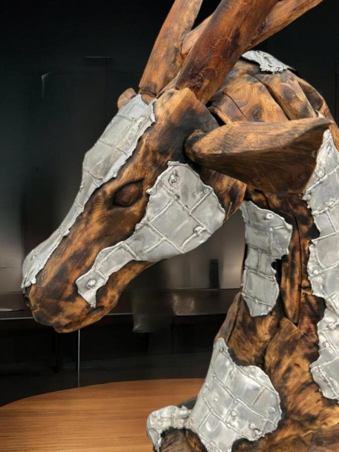 Dekoration Hirschkopf aus Holz