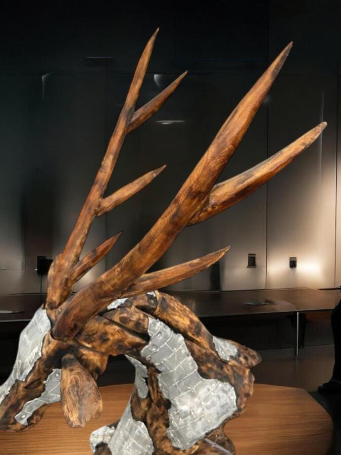 Dekoration Hirschkopf aus Holz