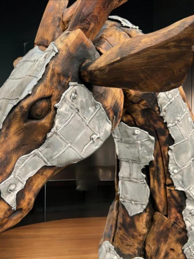 Dekoration Hirschkopf aus Holz