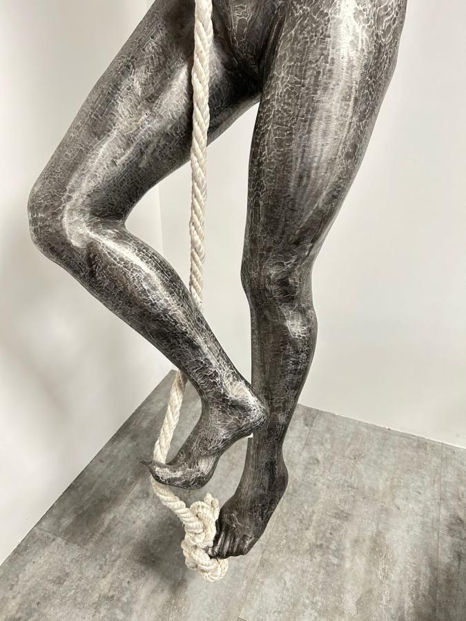 Skulptur / Dekofigur "Seilkletterer" ca. 210 cm aus Aluminium