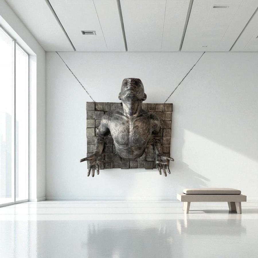 Skulptur / Dekofigur  "Expression" ca. 79 x 80 x 50  cm aus Aluminium