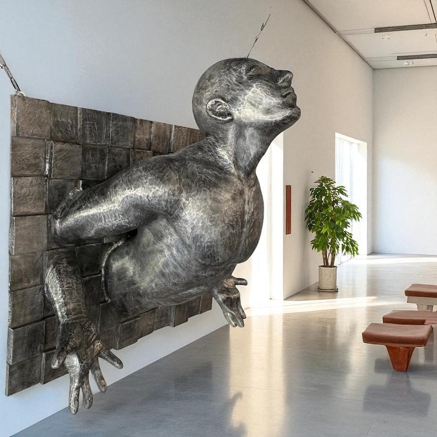 Skulptur / Dekofigur  "Expression" ca. 79 x 80 x 50  cm aus Aluminium