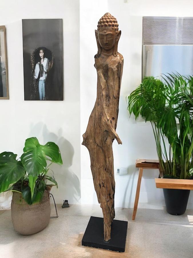 Holzskulptur Raumtrenner Teakholz
