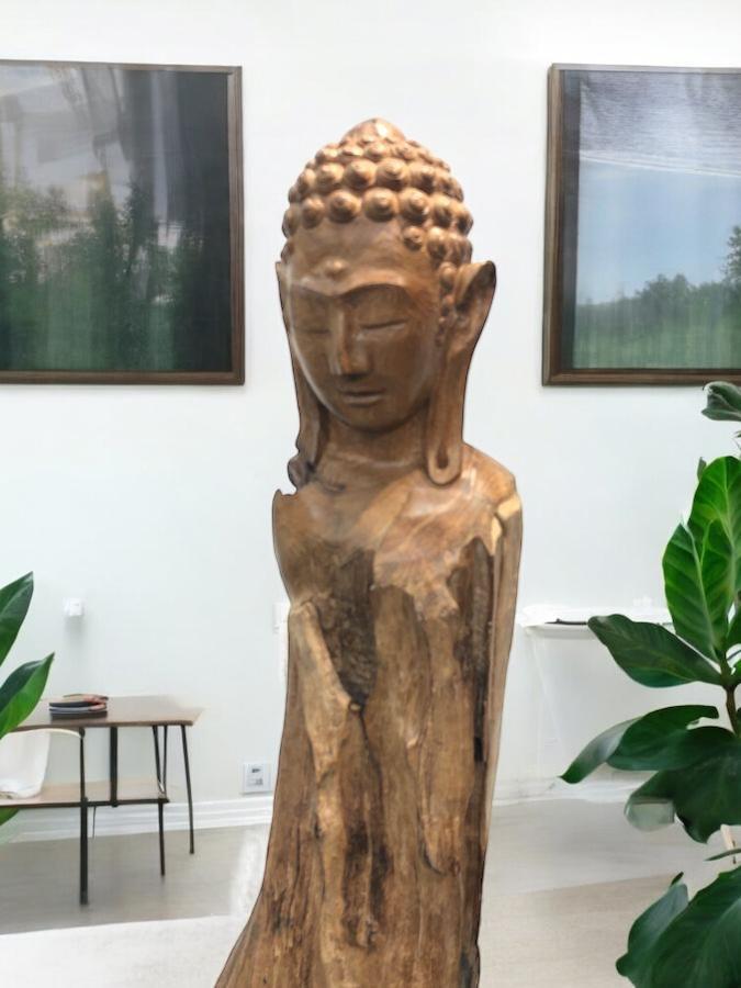 Holzskulptur Raumtrenner Teakholz
