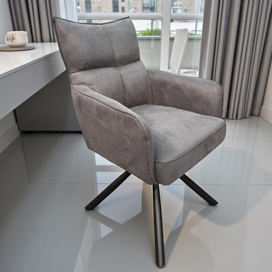 Esszimmerstuhl drehbar grau