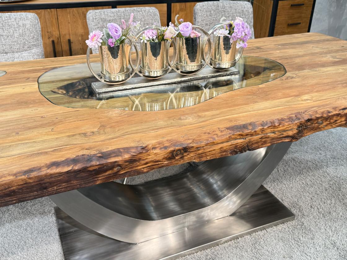 Esszimmertisch mit baumkante massiver Holztisch 250cm