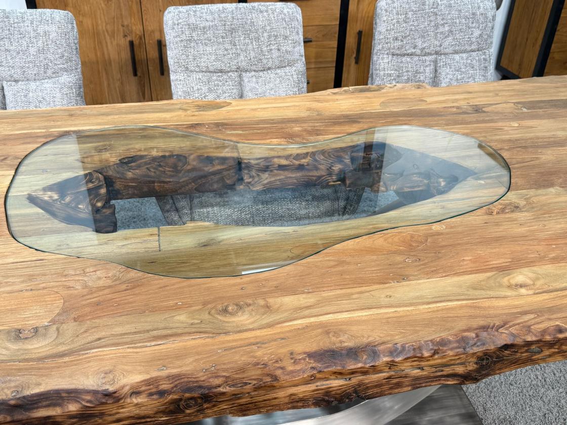 Esszimmertisch mit baumkante massiver Holztisch 250cm