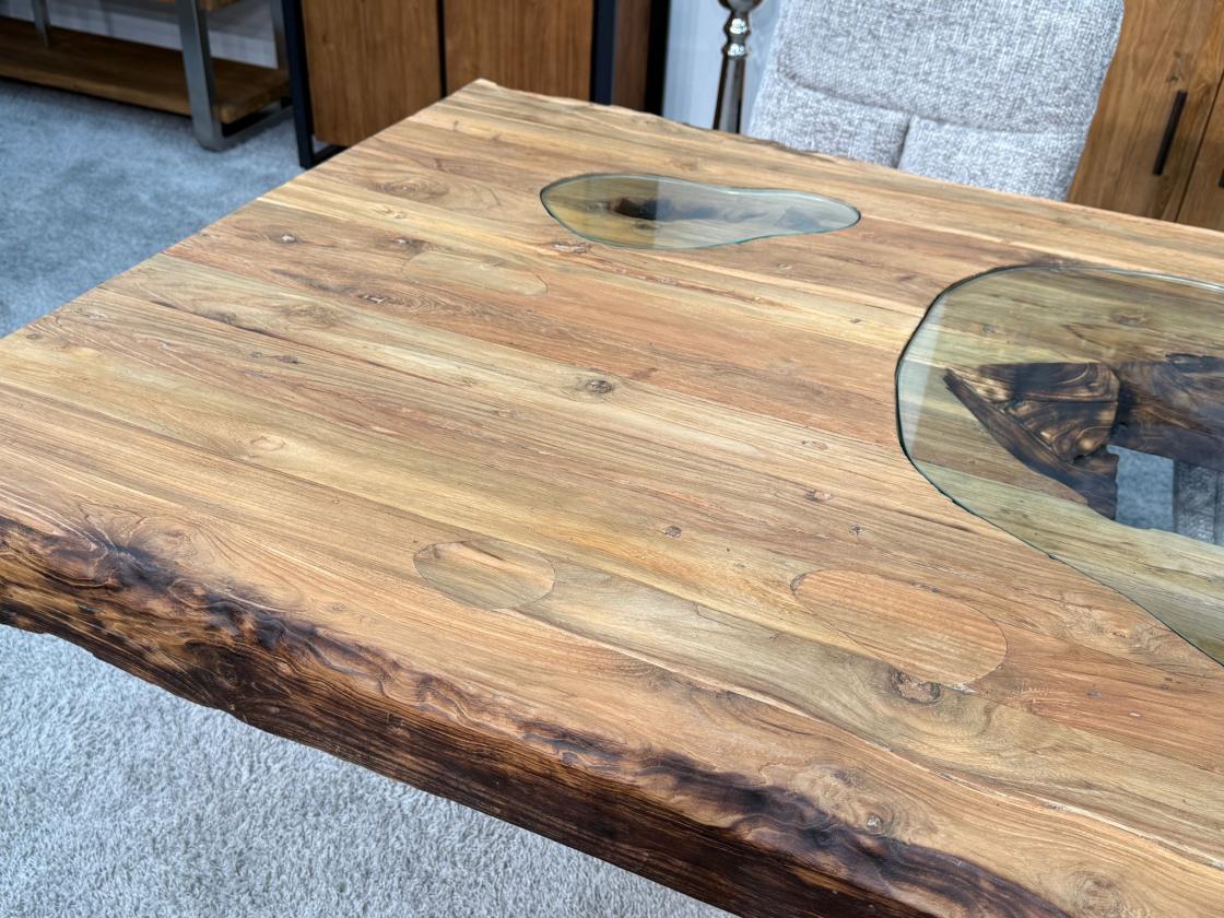 Esszimmertisch mit baumkante massiver Holztisch 250cm
