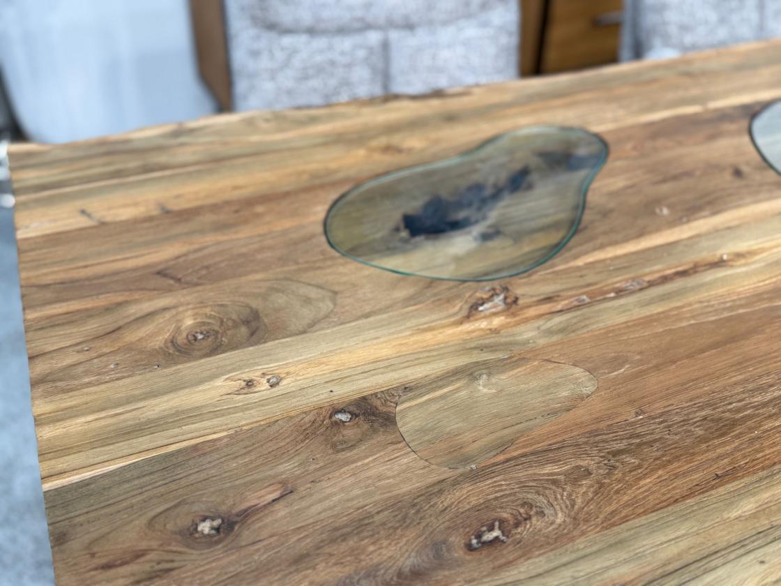 Esszimmertisch mit baumkante massiver Holztisch 250cm