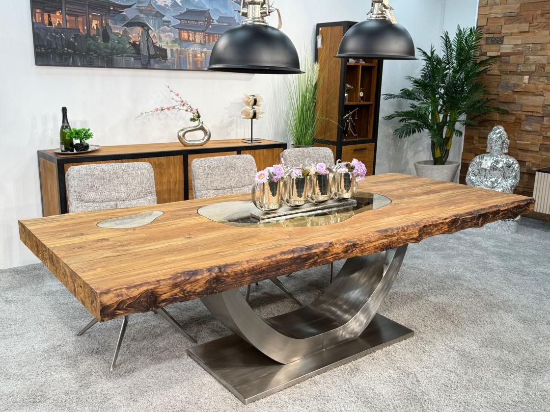 Esszimmertisch mit baumkante massiver Holztisch 250cm