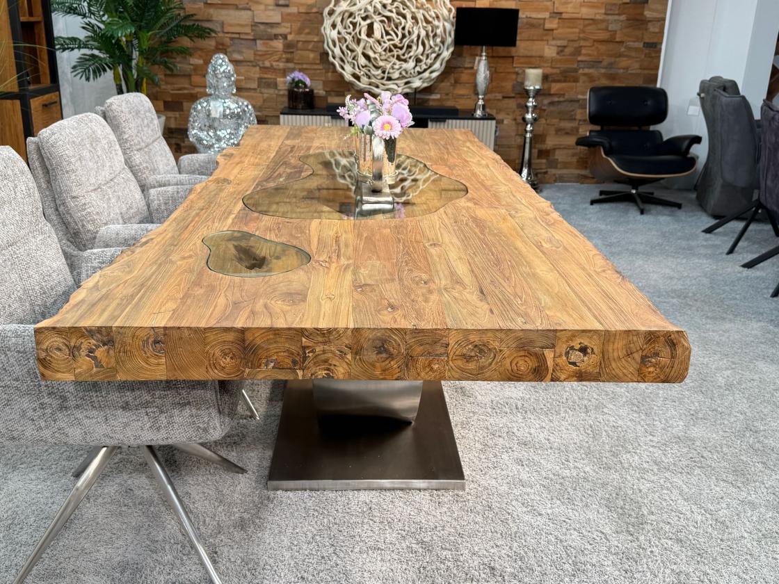 Esszimmertisch mit baumkante massiver Holztisch 250cm