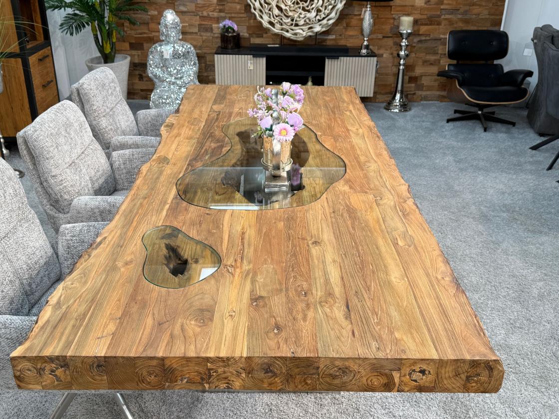 Esszimmertisch mit baumkante massiver Holztisch 250cm