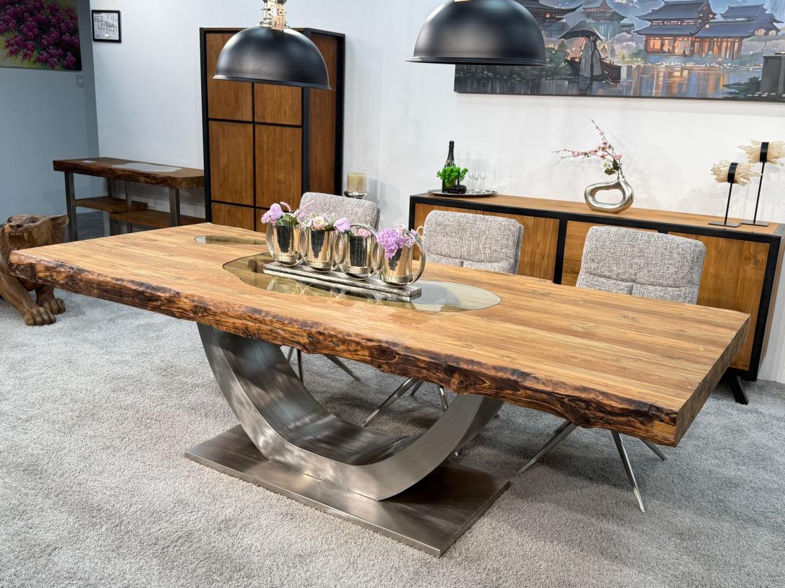 Esszimmertisch mit baumkante massiver Holztisch 250cm