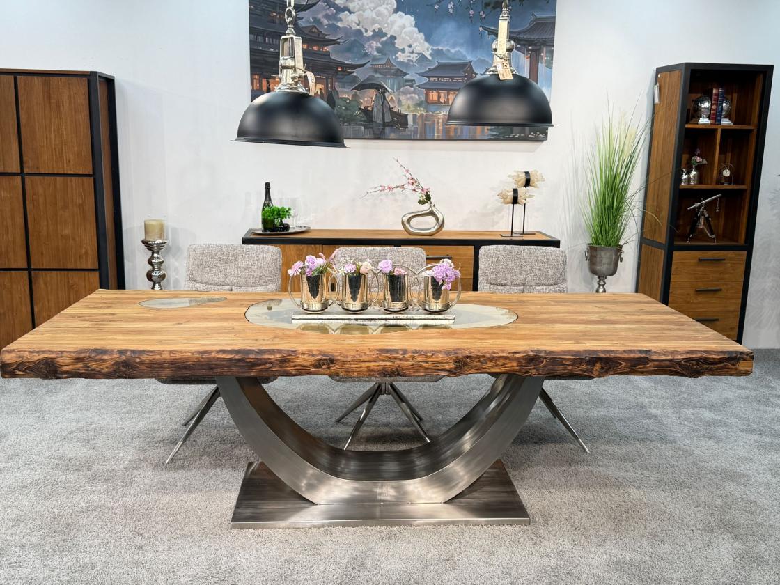 Esszimmertisch mit baumkante massiver Holztisch 250cm