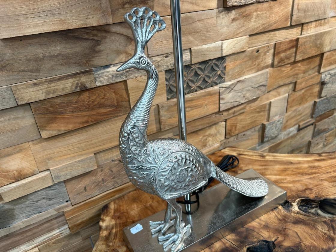 Tischlampe-Bird-78-cm-silber