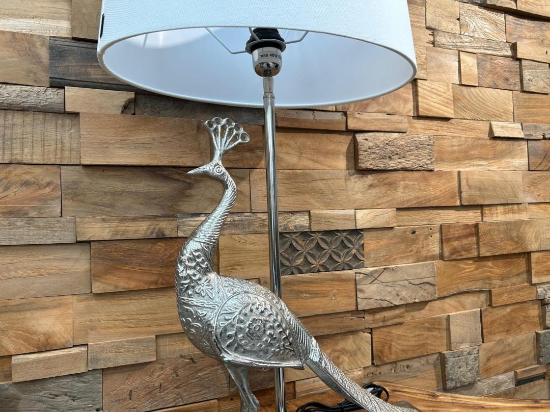 Tischlampe-Bird-78-cm-silber