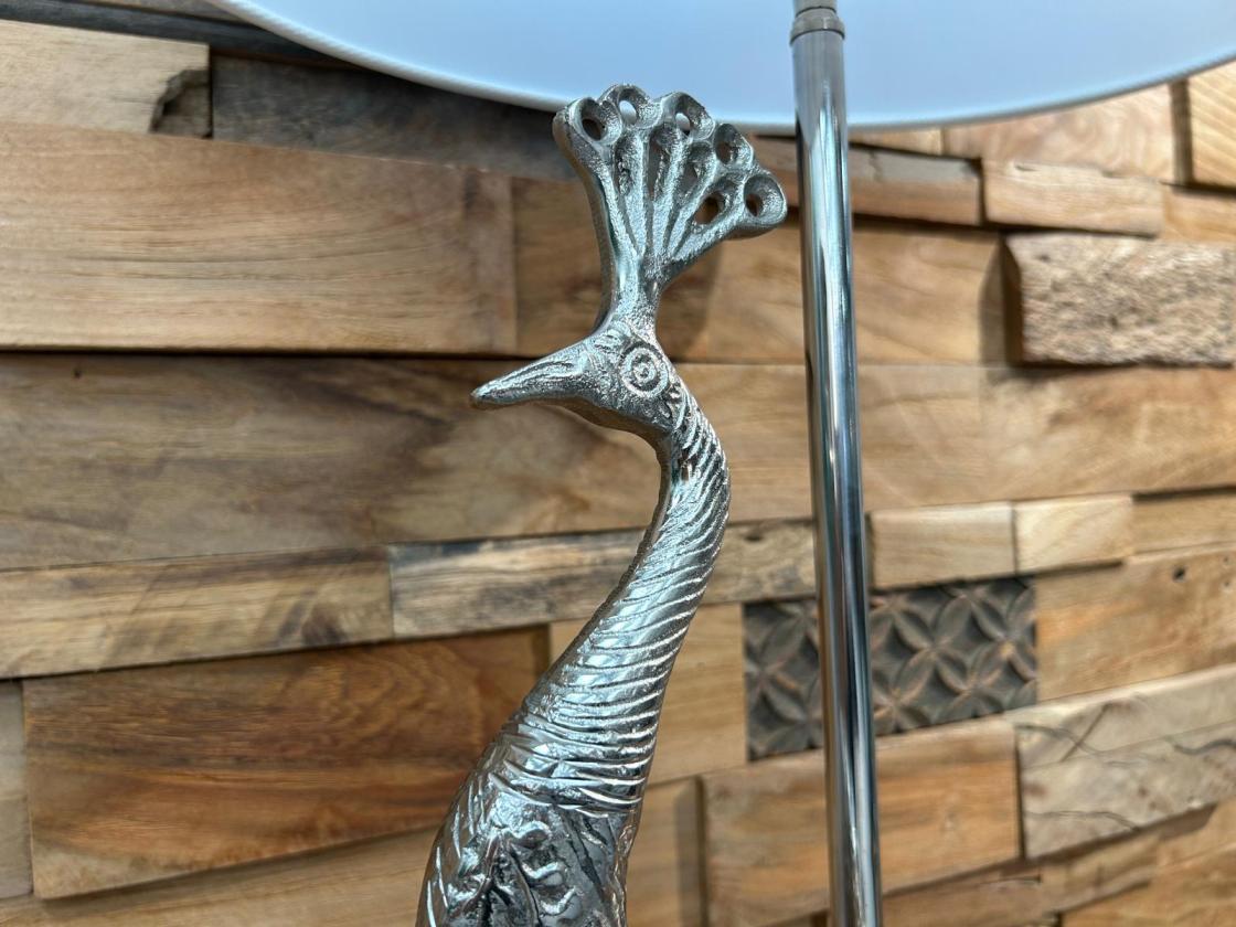 Tischlampe-Bird-78-cm-silber