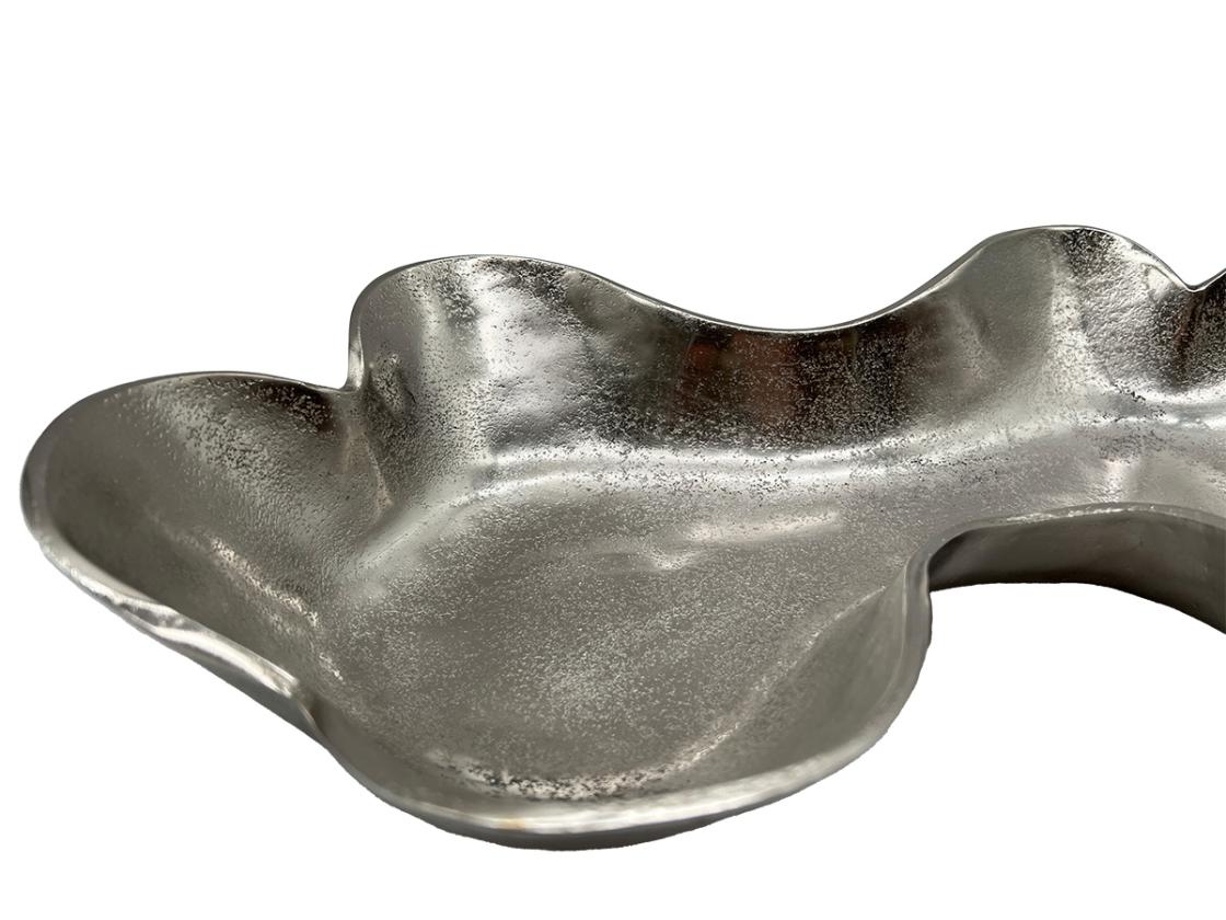 Tischschale Blattform aus Aluminium