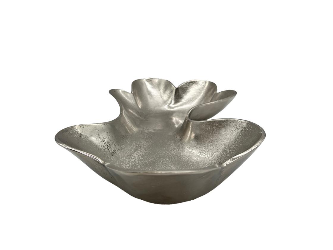 Tischschale Blattform aus Aluminium