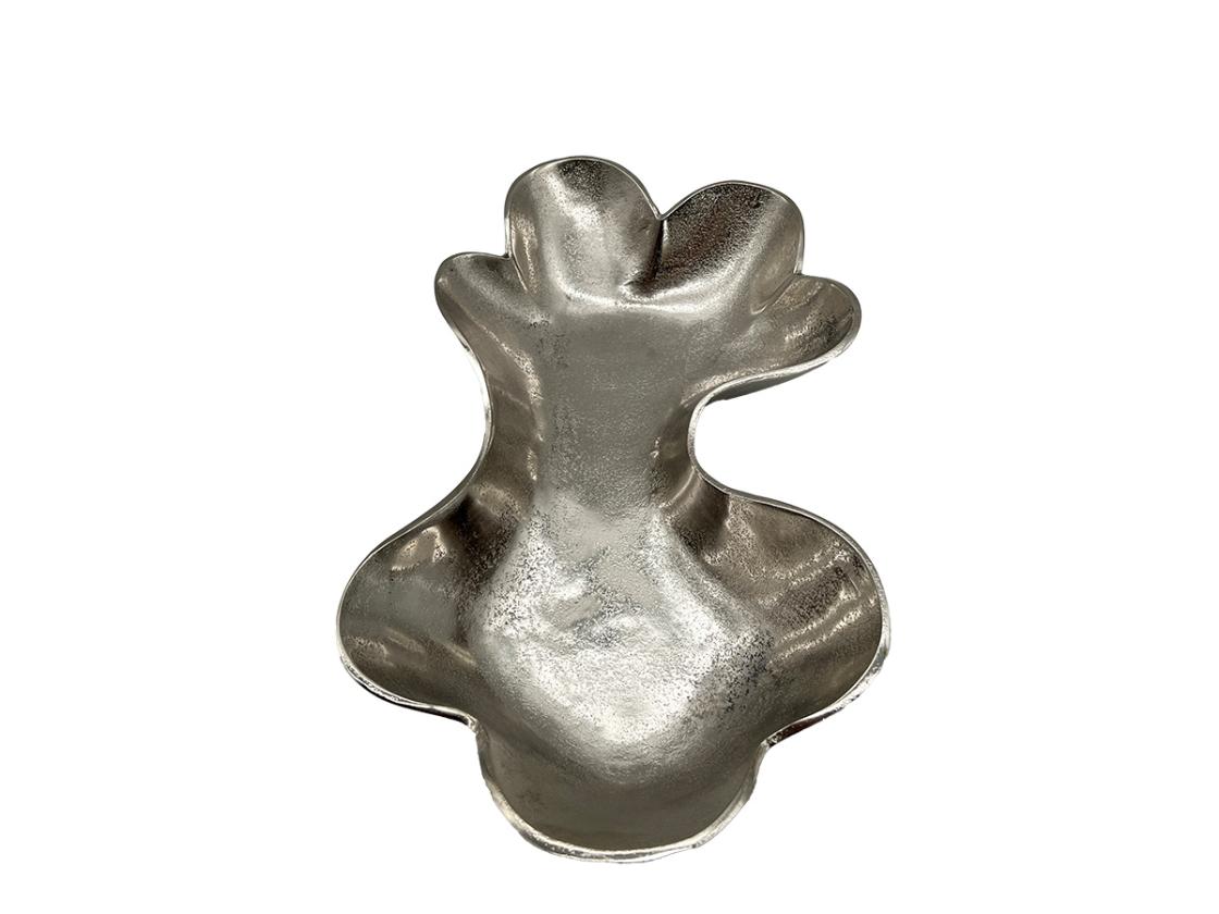 Tischschale Blattform aus Aluminium