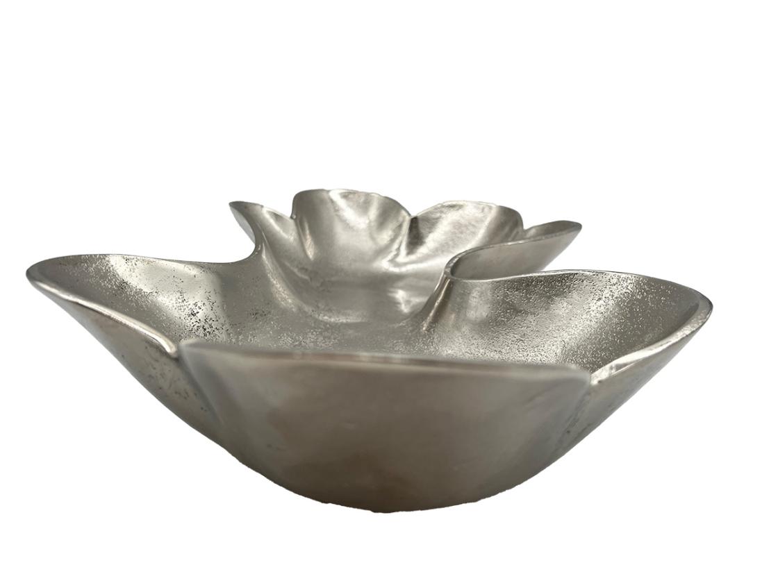 Tischschale Blattform aus Aluminium