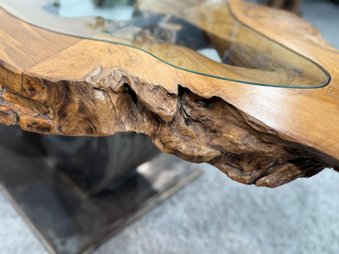 Unikat Couchtisch Baumstamm Baumscheibe Holz massiv handgearbeitet