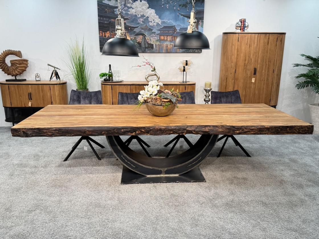 Esszimmertisch-Deep-Island-300cm-mit-Halbmondgestell