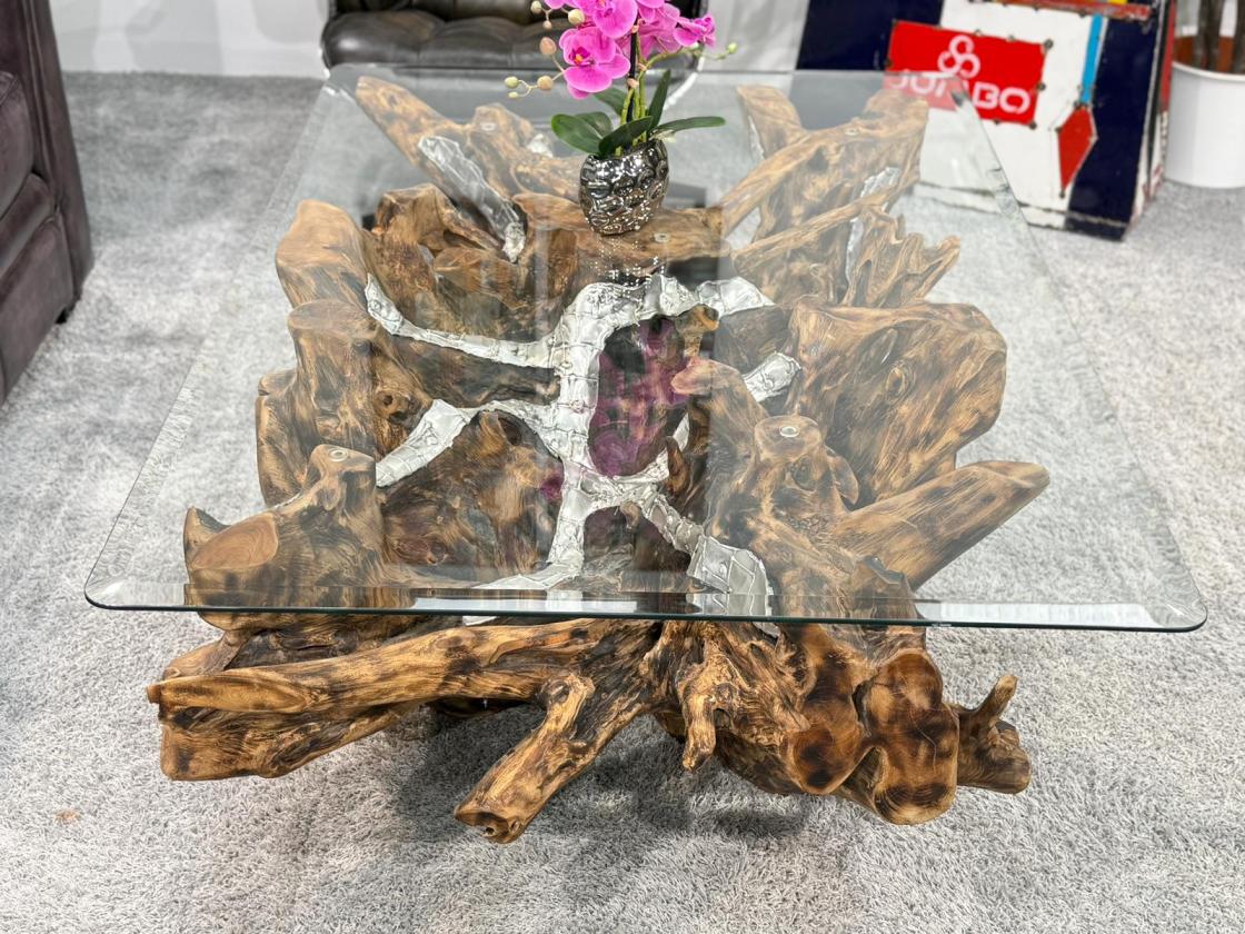 Baumwurzel Couchtisch Root aus Teakholz