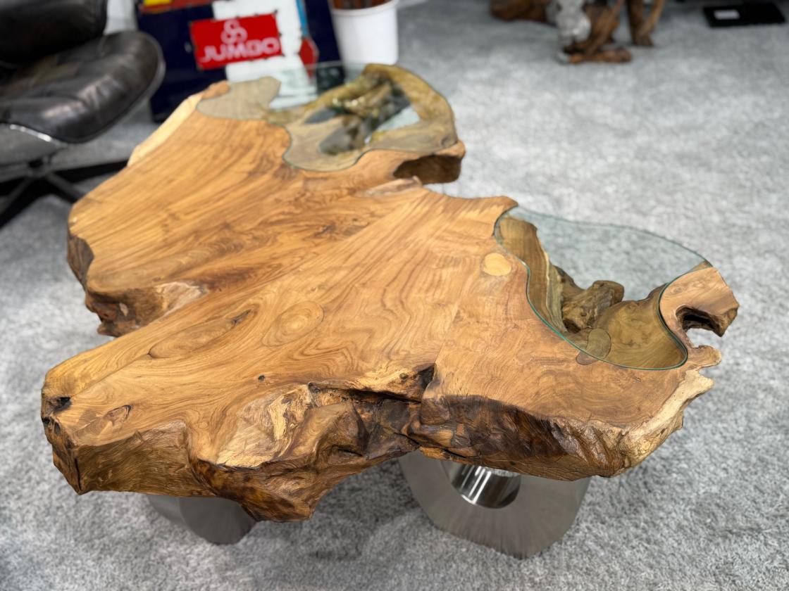 Wohnzimmertisch aus Holz Lakeside Baumscheibentisch