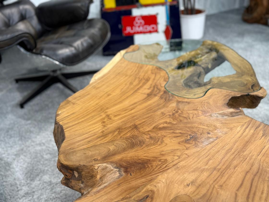 Wohnzimmertisch aus Holz Lakeside Baumscheibentisch