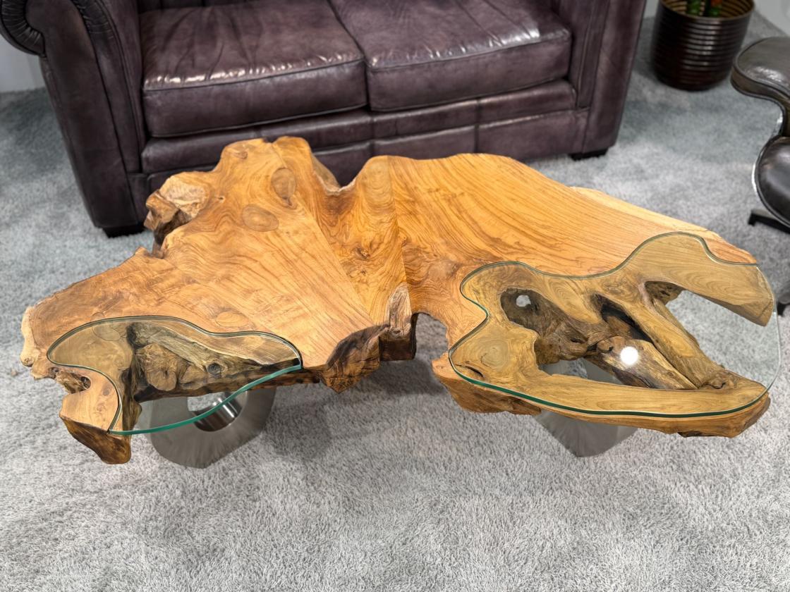 Wohnzimmertisch aus Holz Lakeside Baumscheibentisch