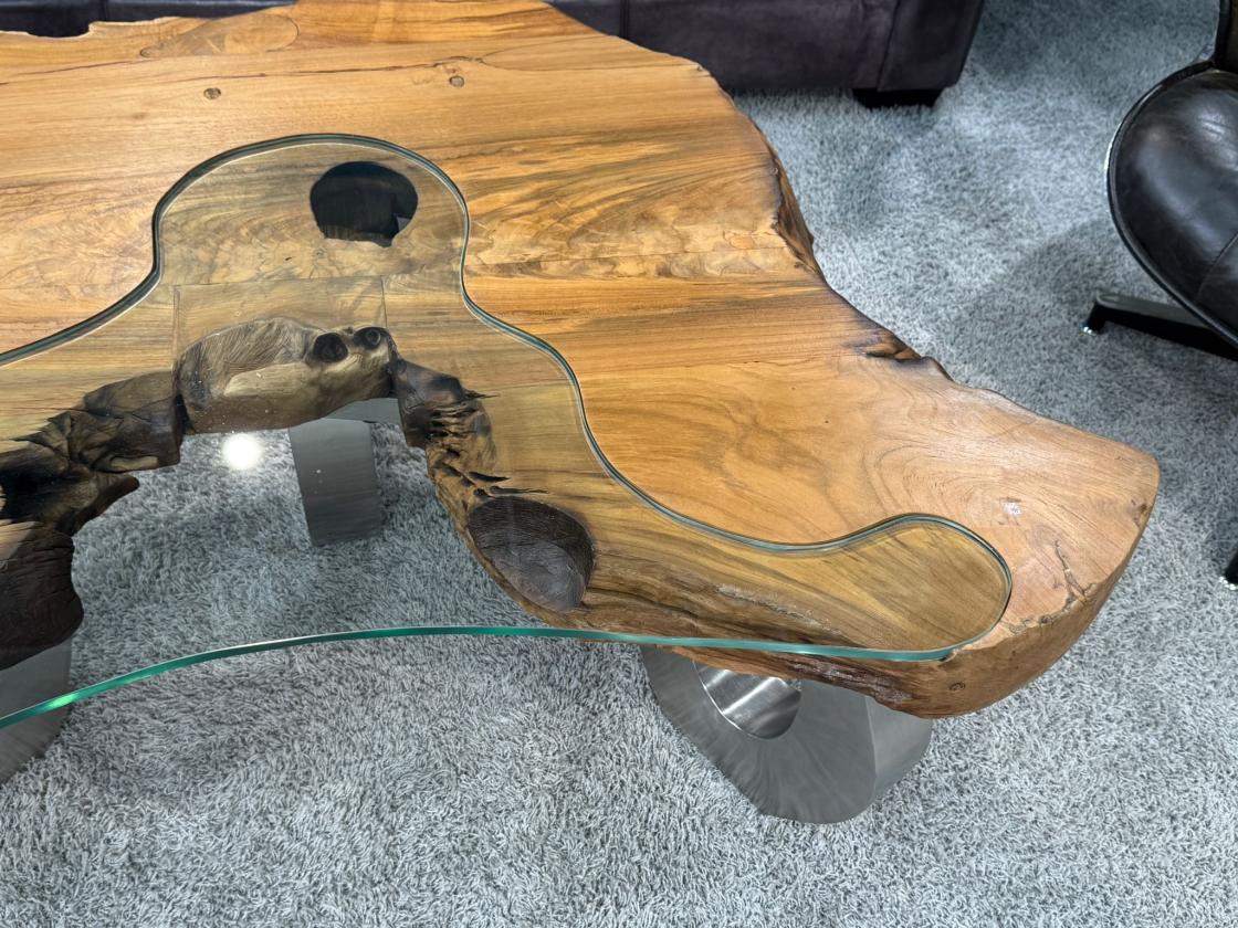 Wohnzimmertisch aus Holz Lakeside Baumscheibentisch