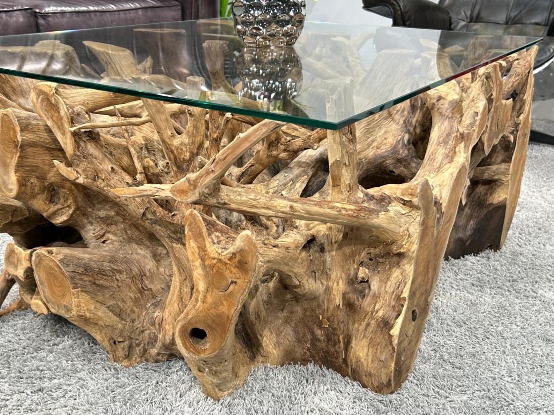 Eckiger Baumwurzeltisch-100 x 80 cm Roots