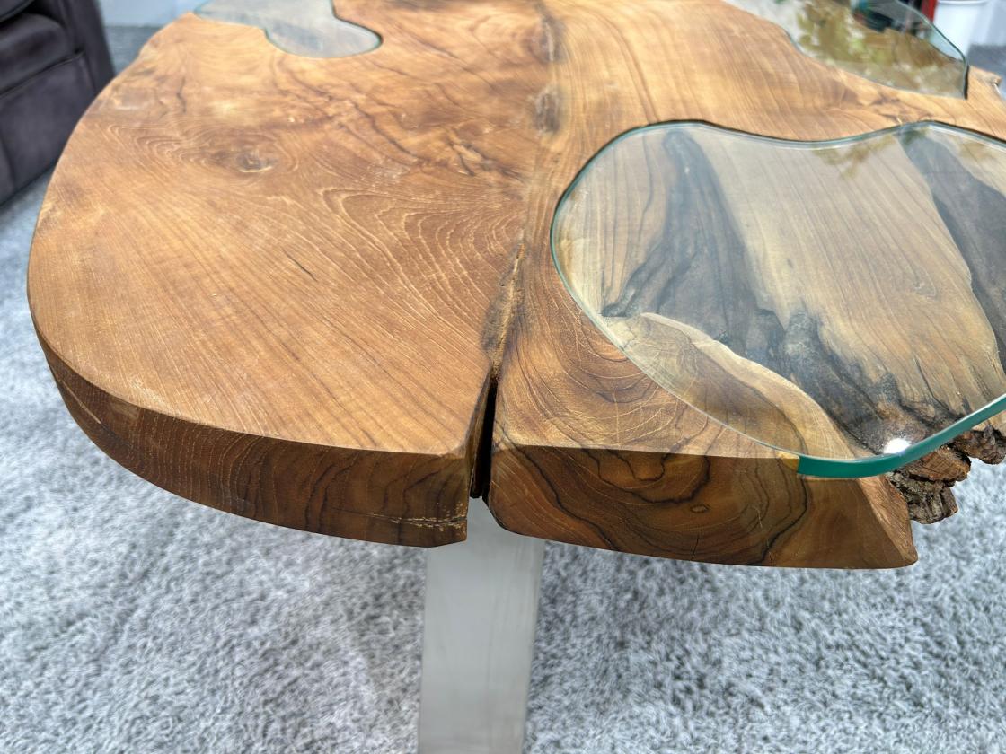 Design Vollholz Sofatisch Baumscheibe