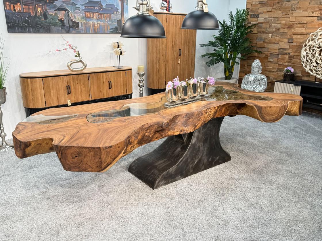 Baumstammtisch Designtisch Kunstwerk Unikat