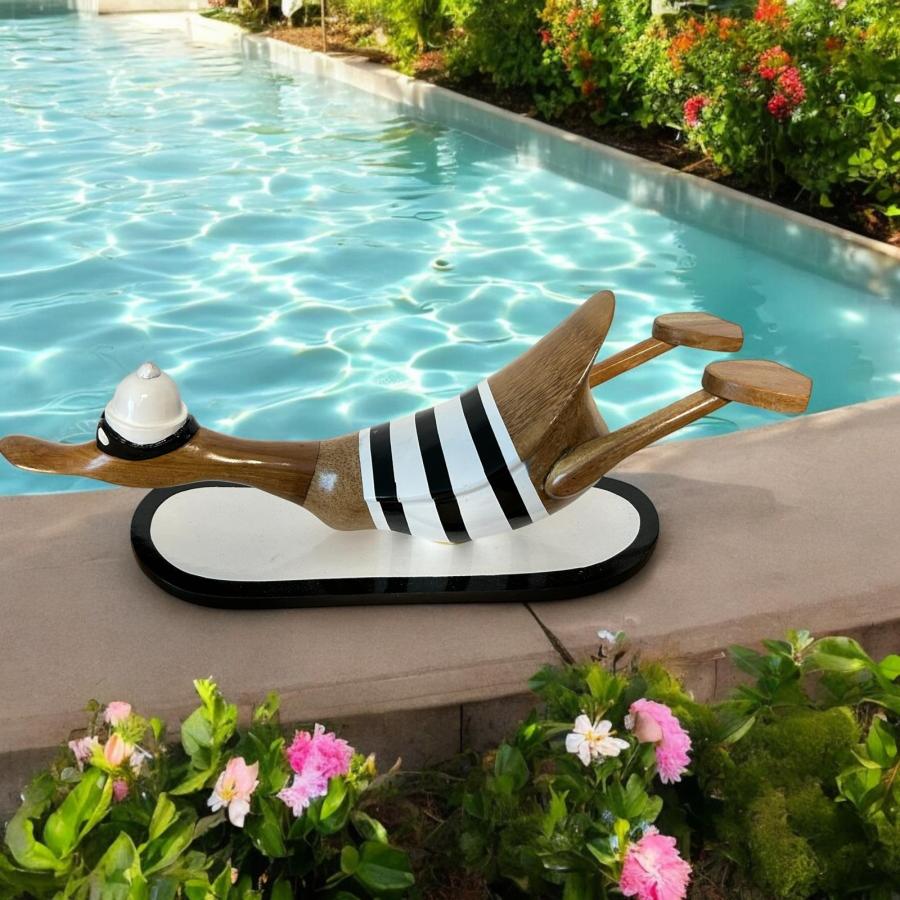 Bamboo Duck "Wave Rider", Size L, Length approx. 50 cm, Pure Handcraft