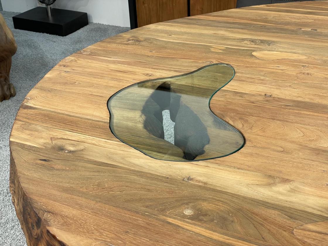 Vollholz Besprechungstisch "Fusion" aus recyceltem Teakholz