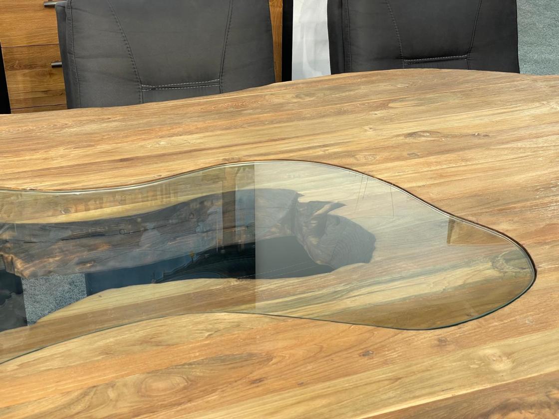 Vollholz Besprechungstisch "Fusion" aus recyceltem Teakholz