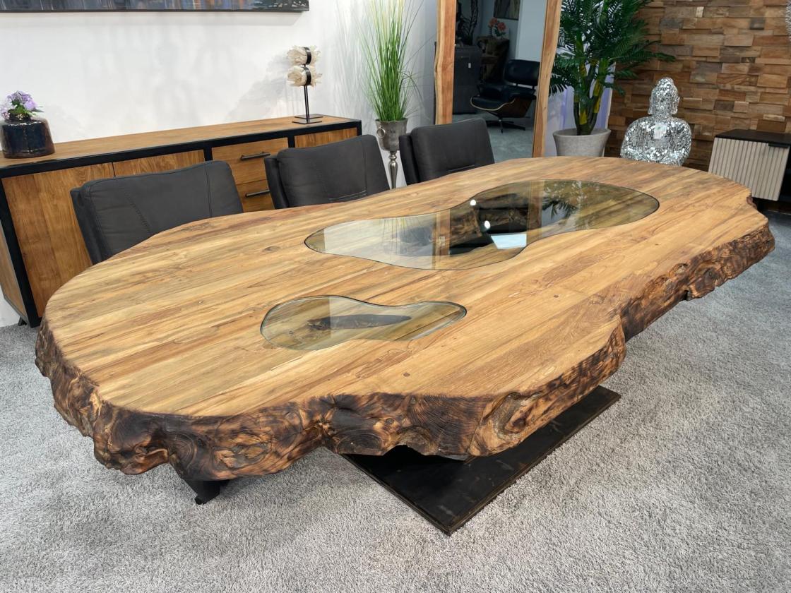 Echtholz Besprechungstisch "Fusion" aus Teak 260cm
