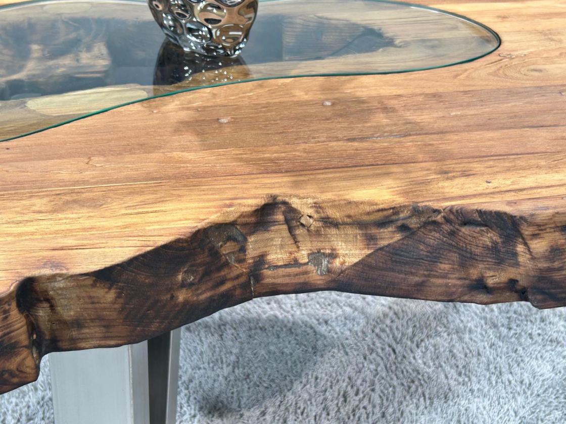 Design Sofatisch Loftstyle Altholz Edelstahl